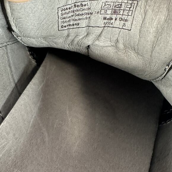 Josef Seibel Sneaker Womens 7.5 EU 38 Black Leather Slip on Shoe Comfort Cushion - Picture 11 of 12